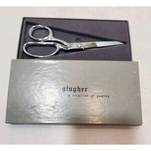 Vintage Gingher 7" Sewing Standard Straight Shears Scissors Sharp w/Original Box